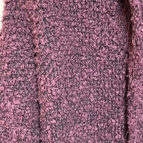 Free People Day Dreamer Boucle Cardigan Midi Sweater Dark Plum Roll Neck Sz XS - Picture 5 of 8